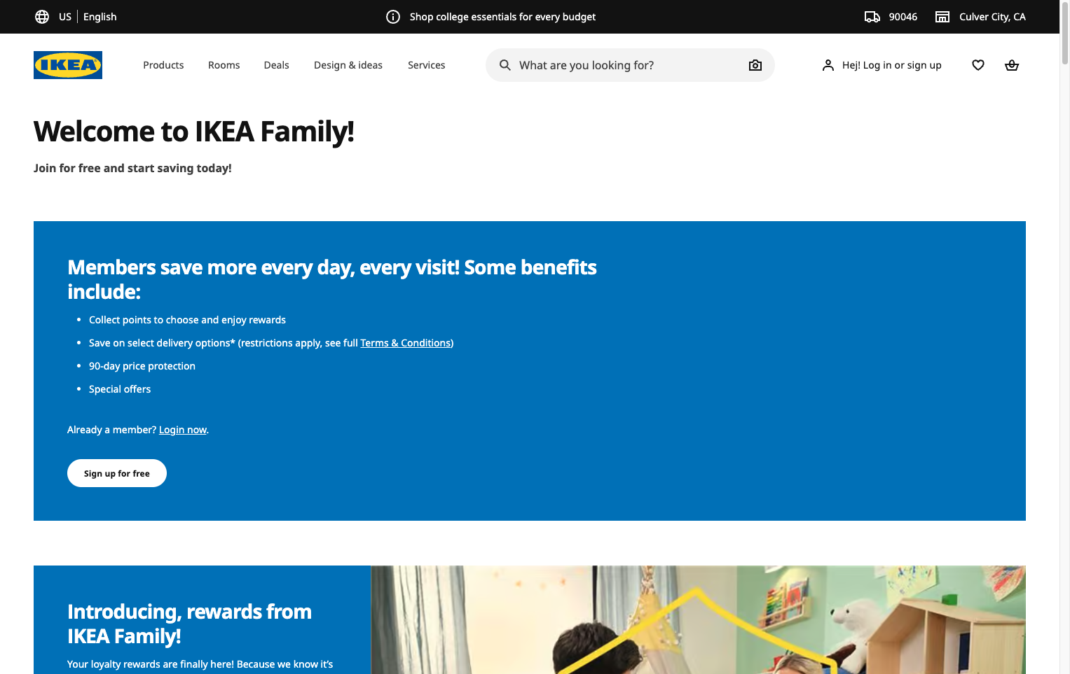 IKEA Family program page