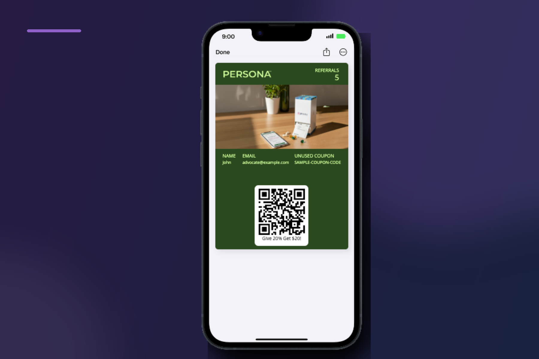 A fictional DTC Wallet pass beside a phone, illustrating a lightweight alternative to a full app.