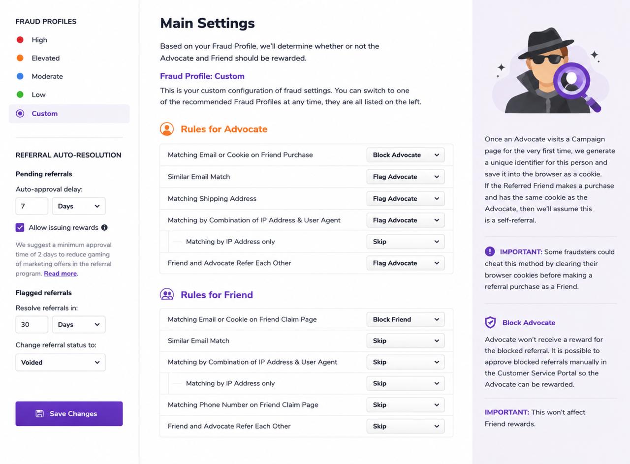 Referral fraud and reward rules checklist
