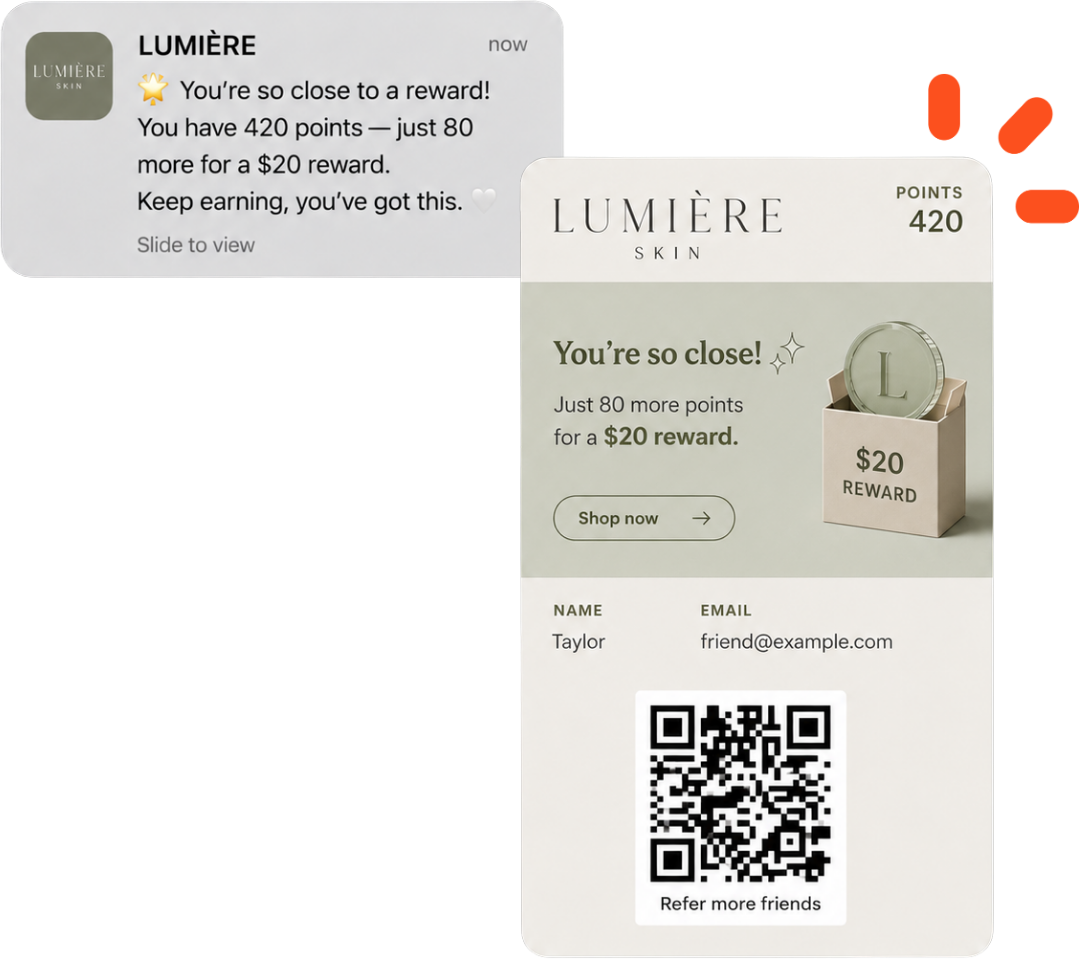 Loyalty progress campaigns Wallet pass