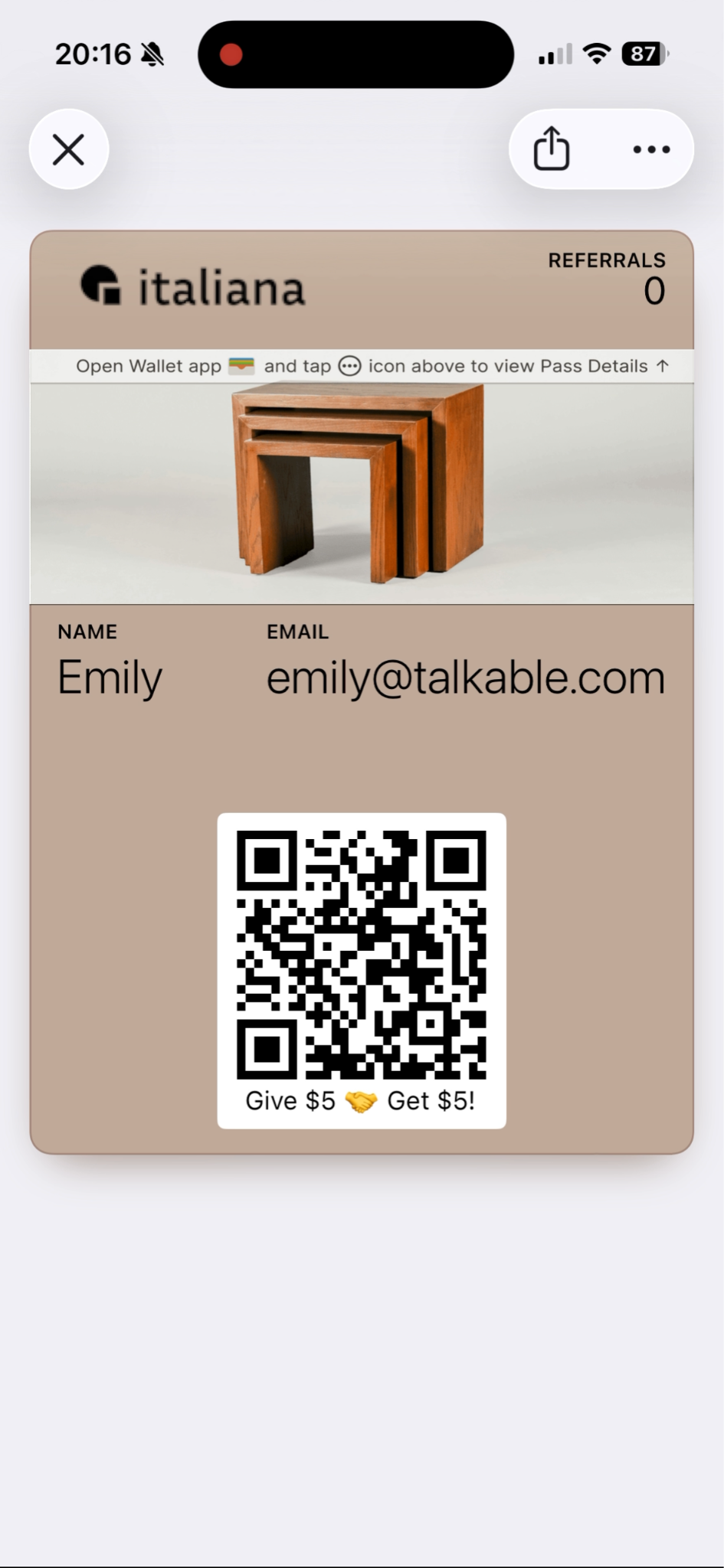 Default wallet pass state