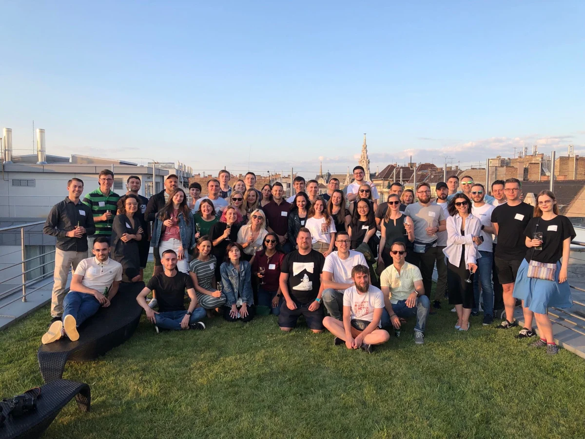 The Talkable team together at a rooftop gathering