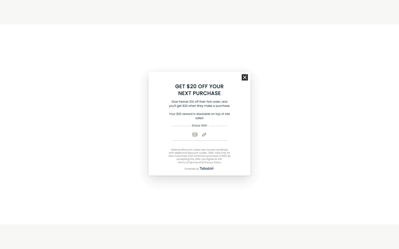 RTIC Memorial Day post-purchase referral campaign advocate share screen