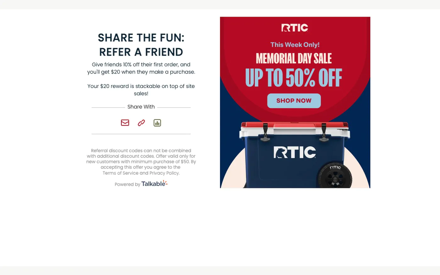 RTIC Memorial Day standalone referral campaign advocate share screen